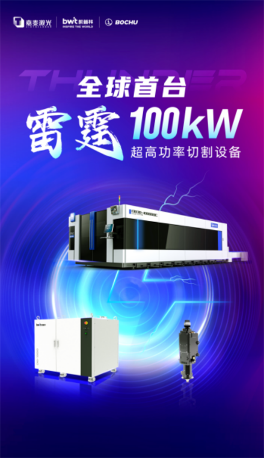 嘉泰激光携手凯普林、柏楚电子联合发布全球首台雷霆100kW超高功率切割设备！(图2)